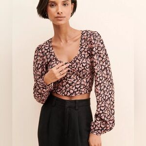 Motel Rocks‎ Glaro Floral Cropped Blouse Urban Outfitters size small bohemian